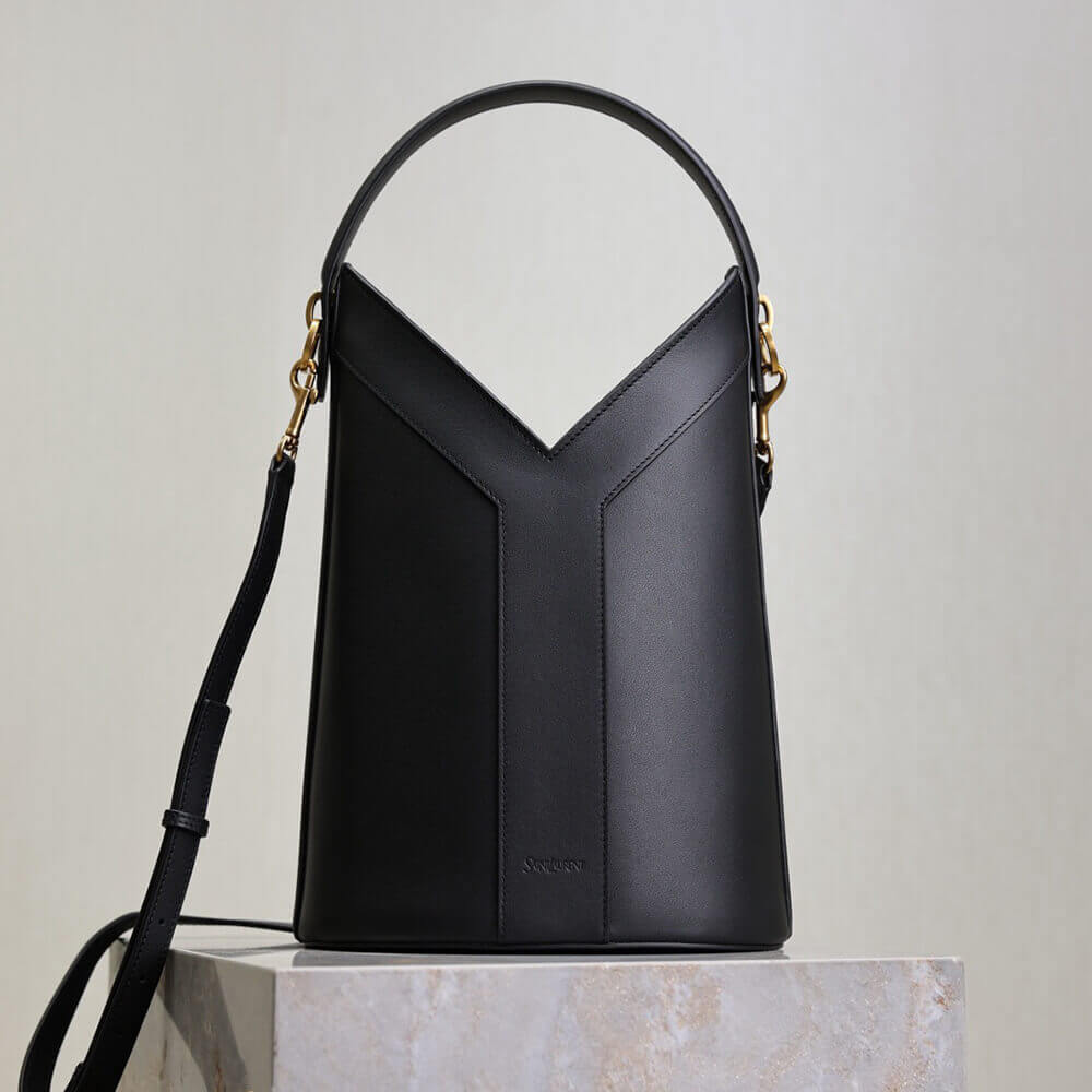 YSL Y top-handle bucket in leather(HIGH-END GRADE)
