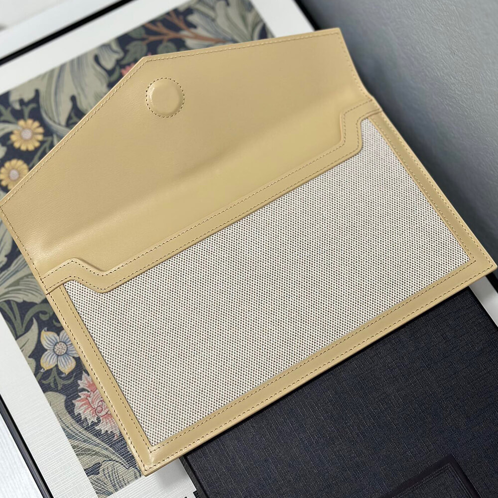 YSL uptown pouch in canvas and leather