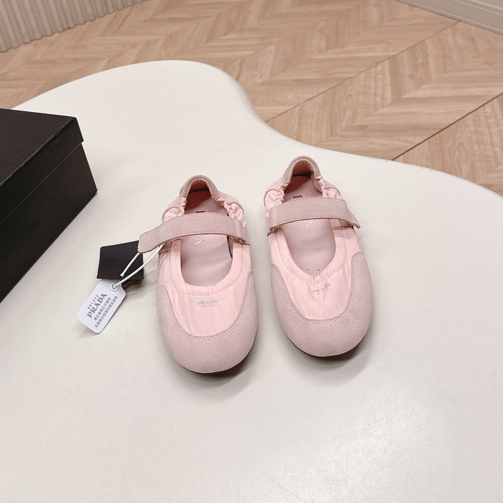 PRADA Re-Nylon and suede ballet flats