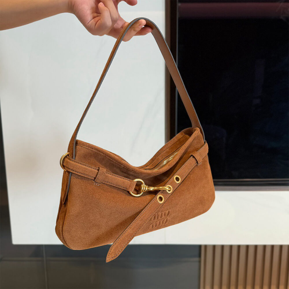 MIUMIU Regular Aventure suede bag(HIGH-END GRADE)