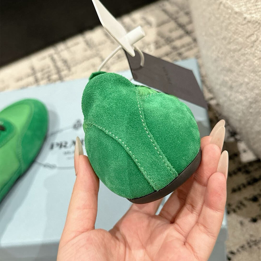 PRADA Collapse Re-Nylon and suede elasticized sneakers