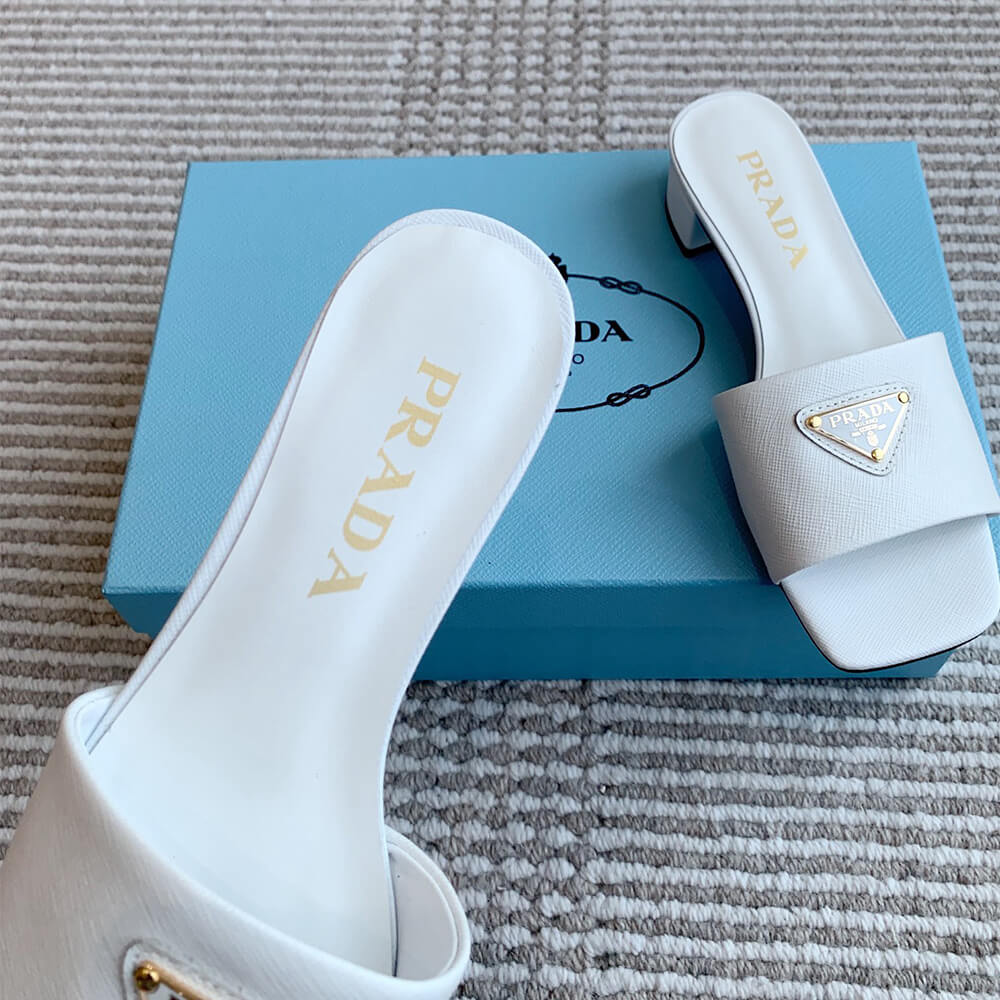 Prada Saffiano patent leather sandals