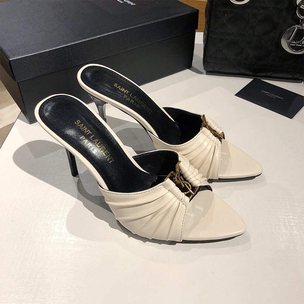 YSL  BABYLONE MULES IN SMOOTH LEATHER