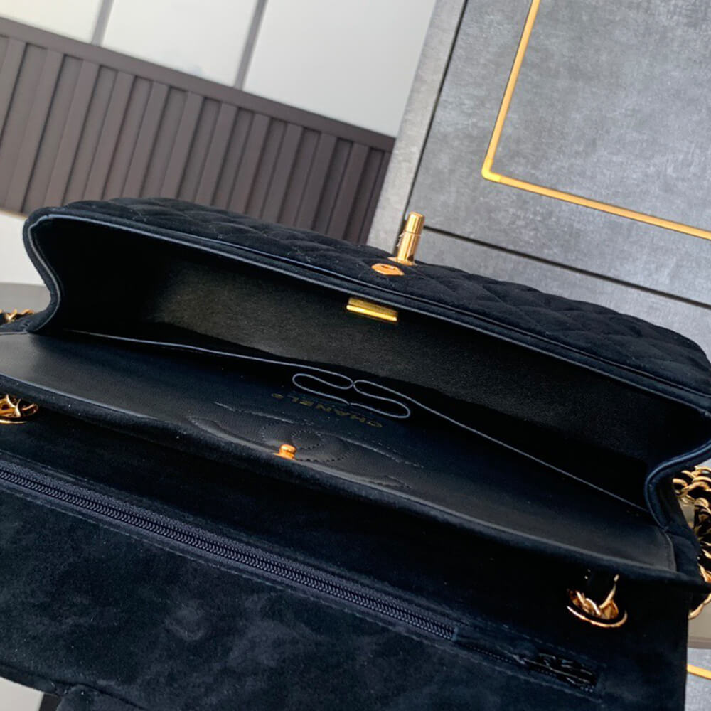 CHANEL Suede Classic Double Flap Handbag(HIGH-END GRADE)