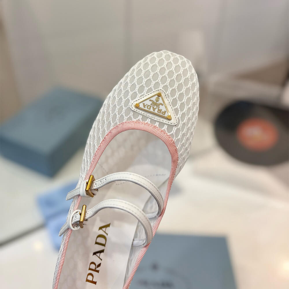 PRADA Mesh fabric ballerinas