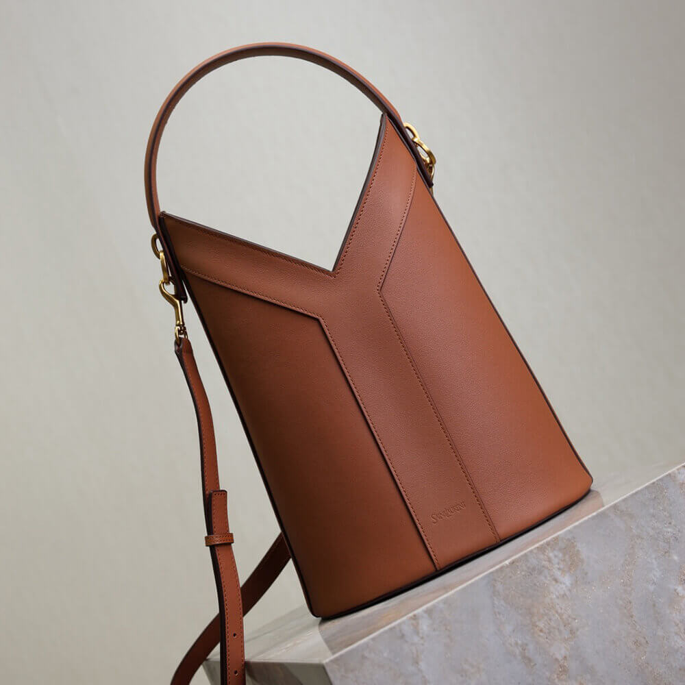 YSL Y top-handle bucket in leather(HIGH-END GRADE)