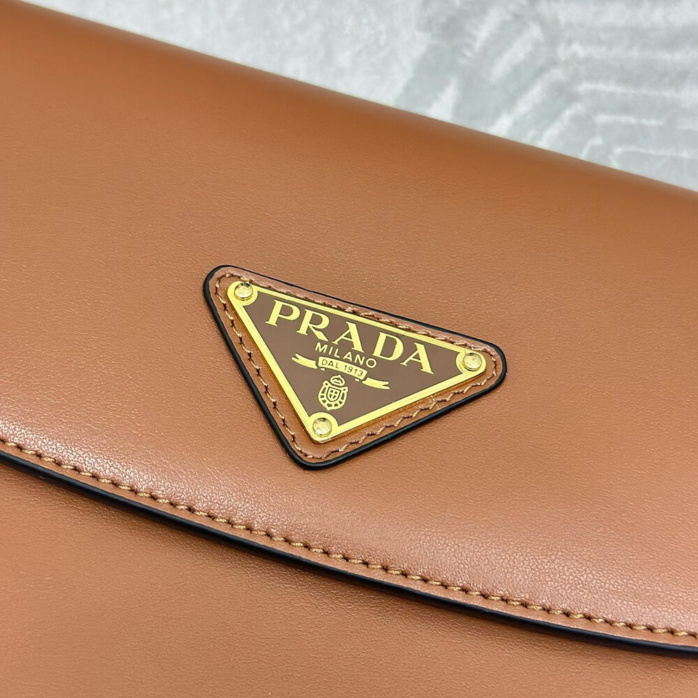 Prada Arque leather shoulder bag with flap