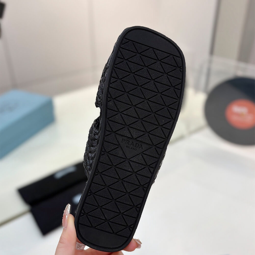 Prada Raffia slides