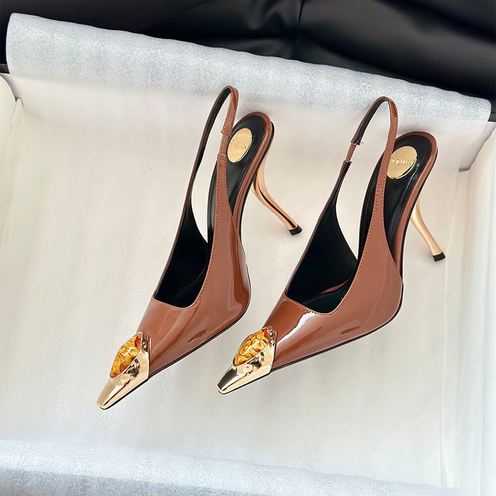 YSL Loulou Slingback Pumps in Patent Leather