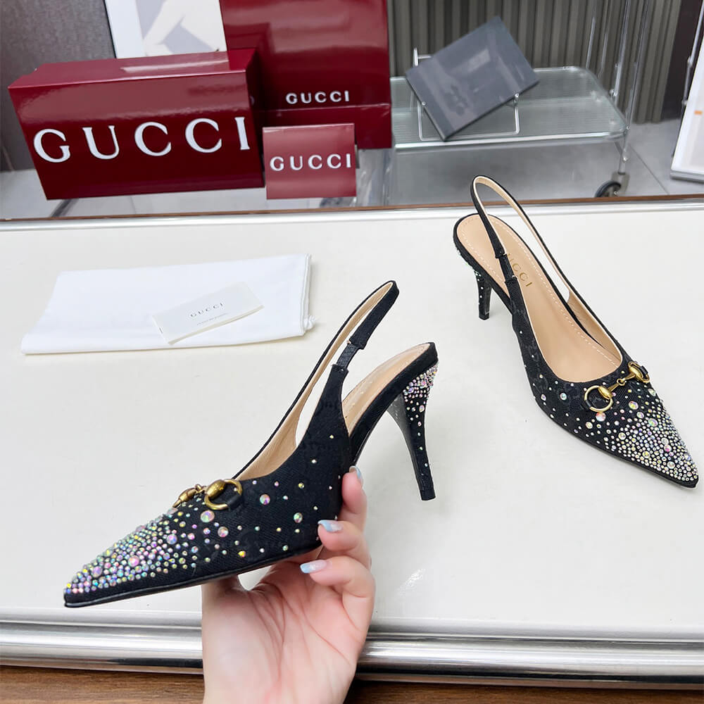 Gucci Women s slingback pump with crystal Horsebit