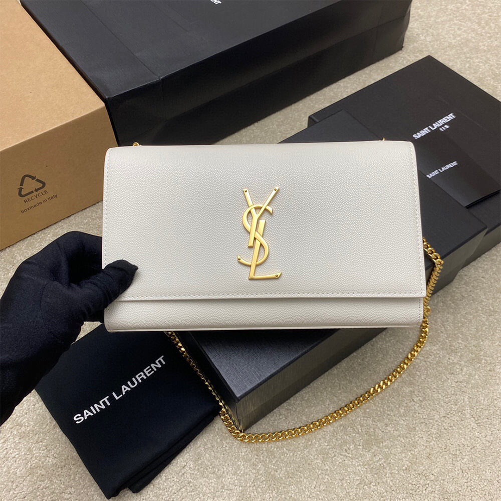 YSL kate medium in grain de poudre embossed leather