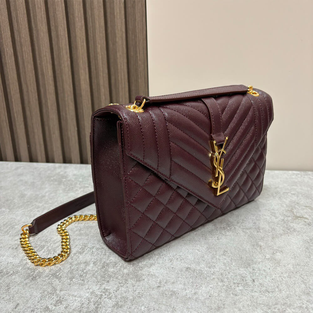YSL envelope medium in grained leather
