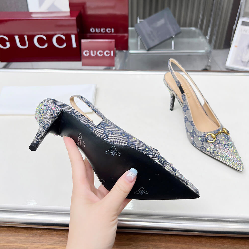 Gucci Women s slingback pump with crystal Horsebit