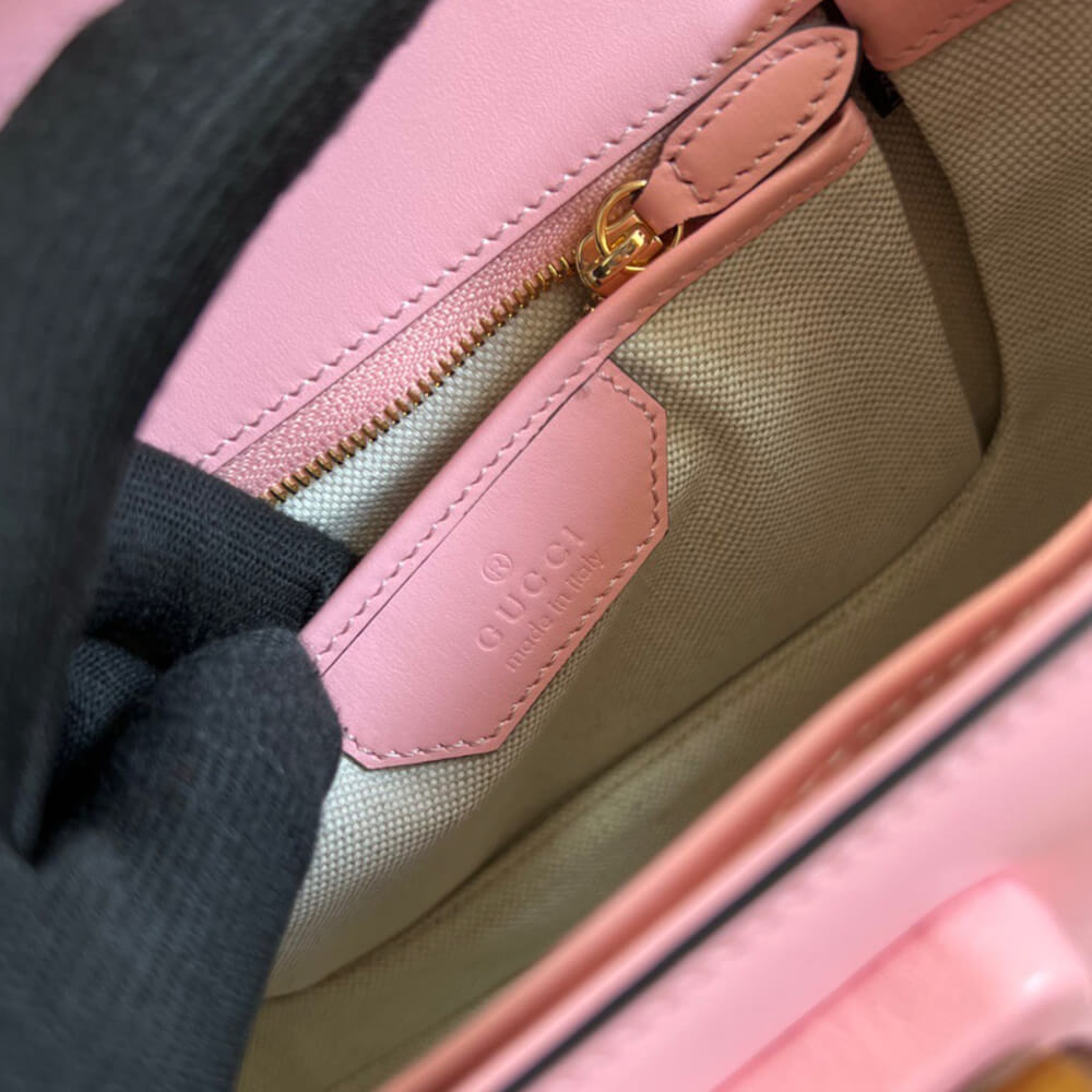 GUCCI BAMBOO 1947 JUMBO GG SMALL TOP HANDLE BAG