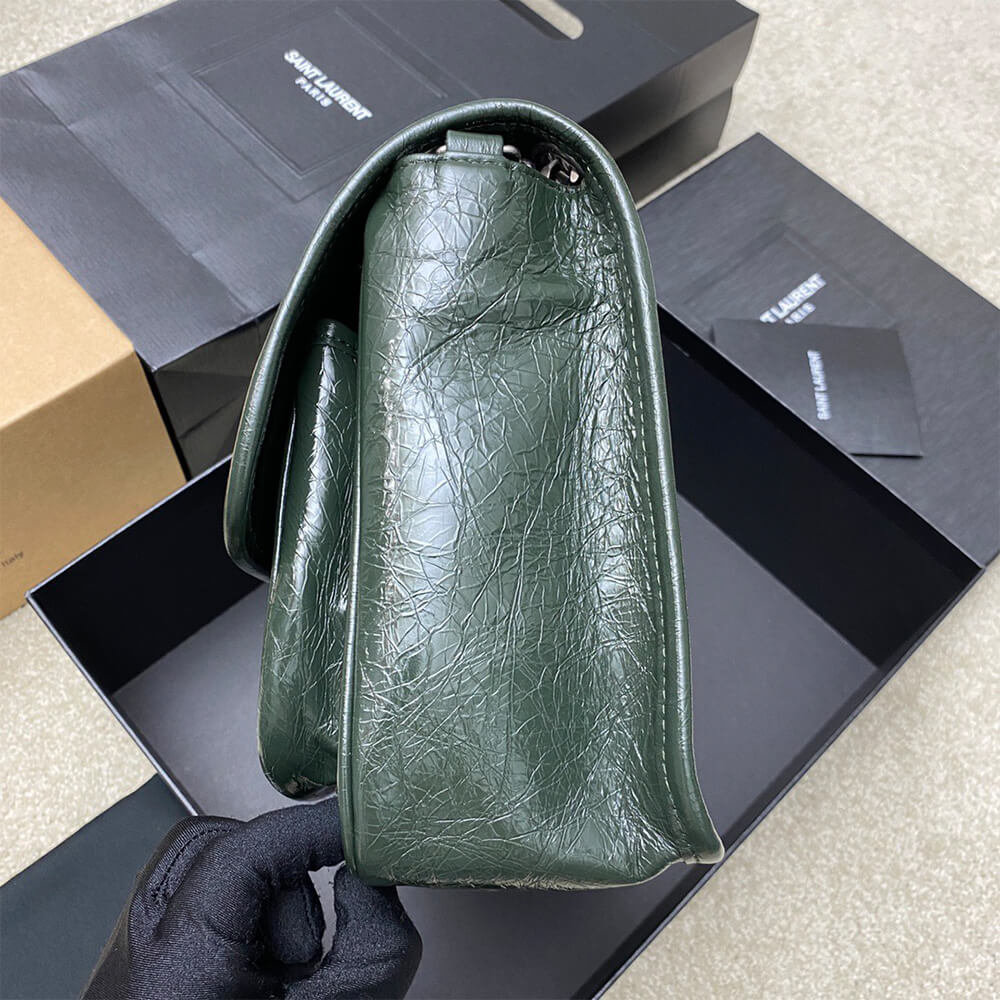 YSL NIKI MEDIUM IN CRINKLED VINTAGE LEATHER(HIGH-END GRADE)