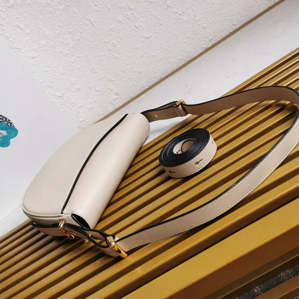 Prada Arque leather shoulder bag with flap