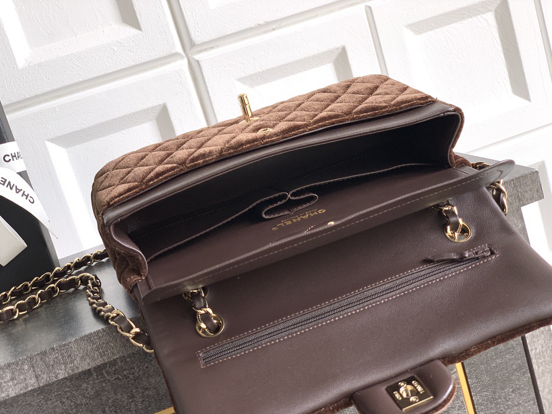 CHANEL Suede Classic Double Flap Handbag(HIGH-END GRADE)