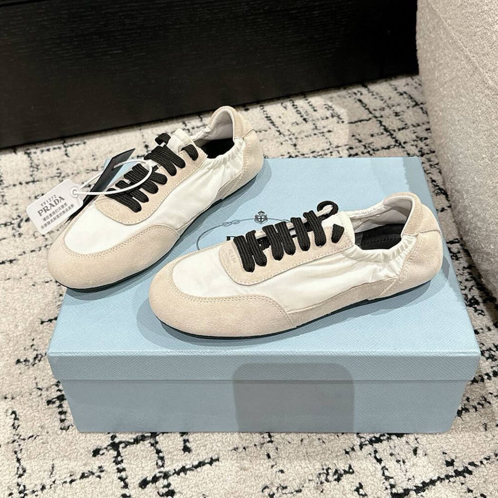 PRADA Collapse Re-Nylon and suede sneakers