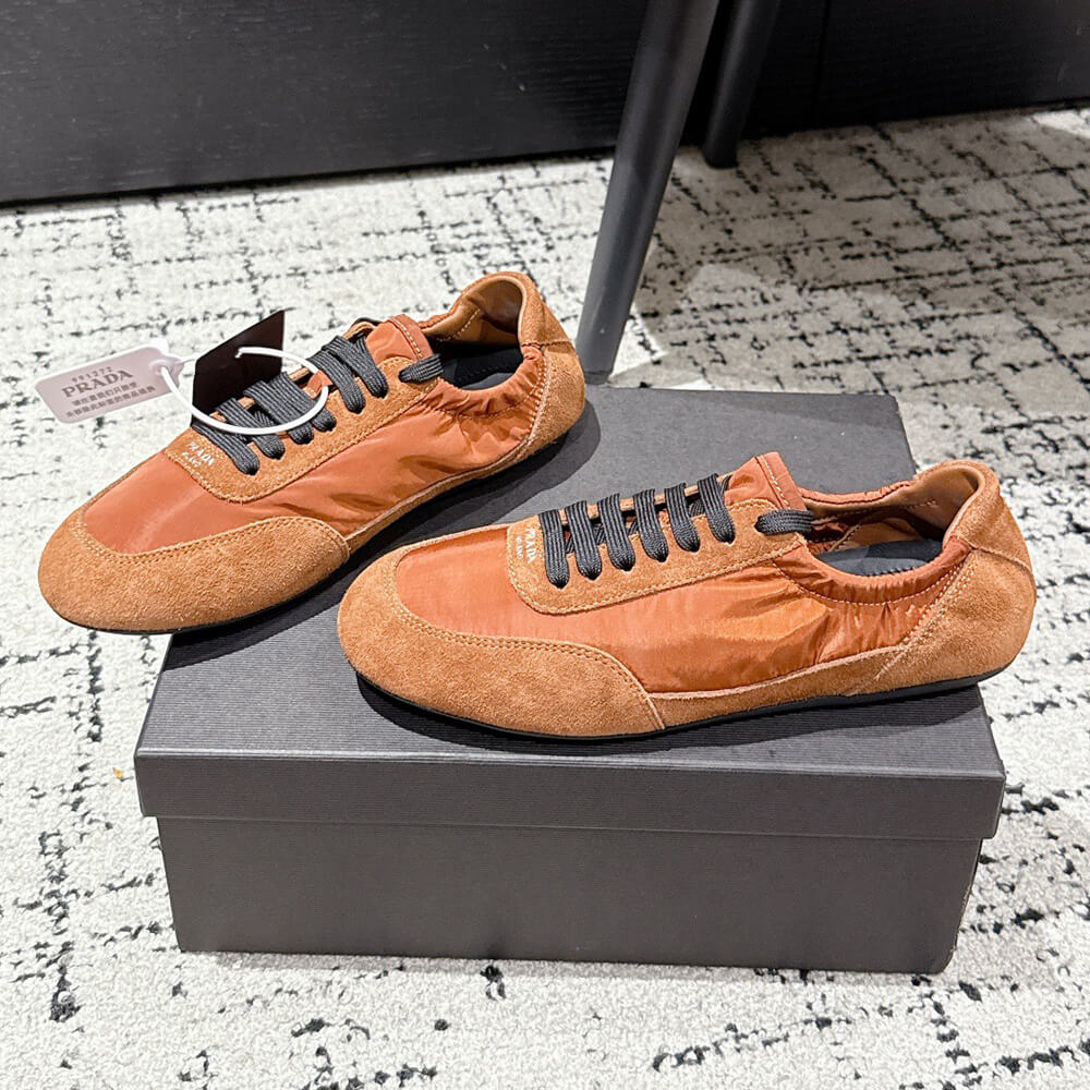 PRADA Collapse Re-Nylon and suede sneakers