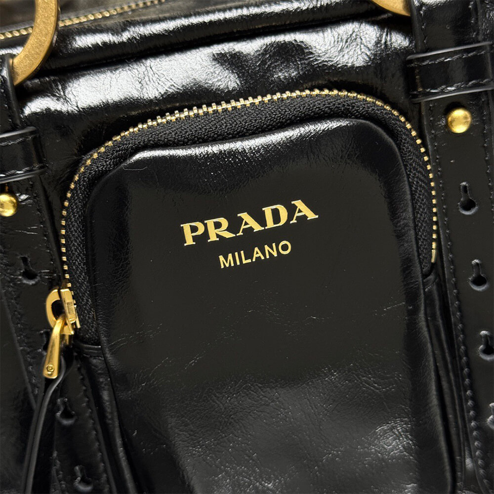 Prada Dangle medium leather top-handle bag(HIGH-END GRADE)