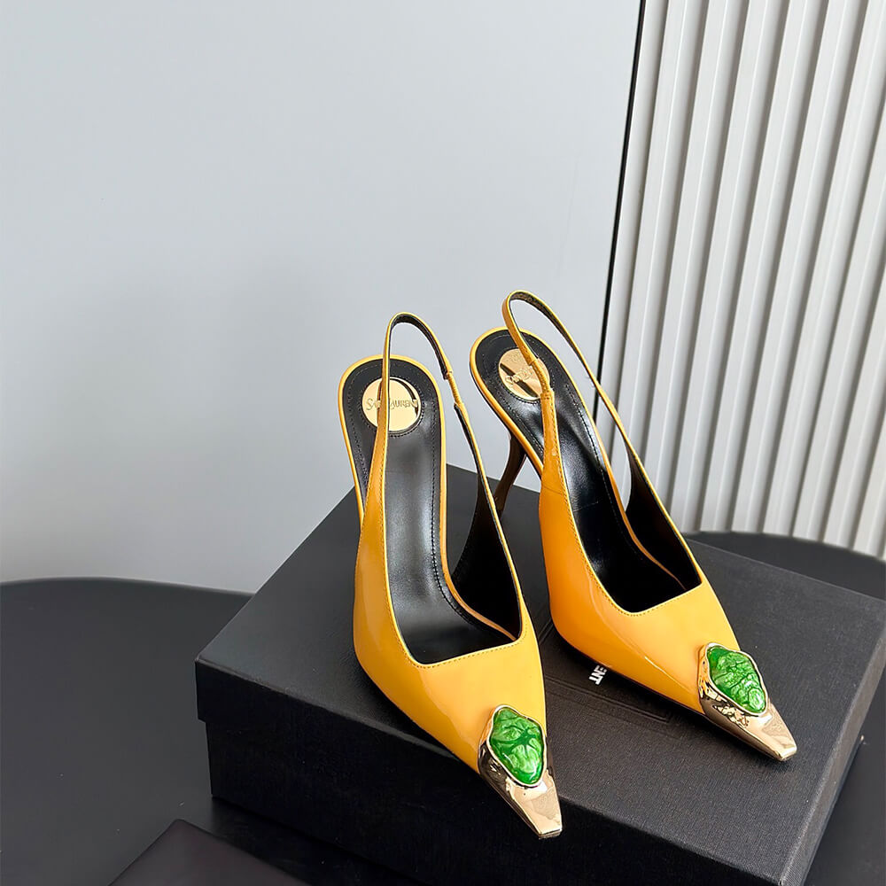 YSL Loulou Slingback Pumps in Patent Leather