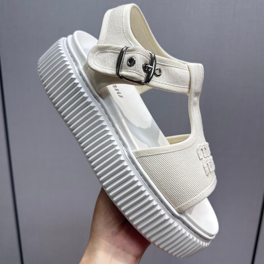 MiuMiu Denim flatform sandals