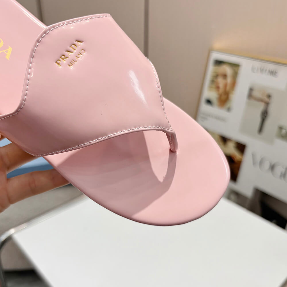 Prada Brushed leather thong sandals