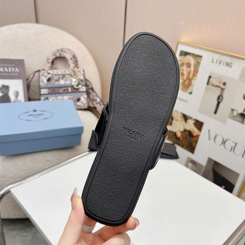 Prada Brushed leather thong sandals