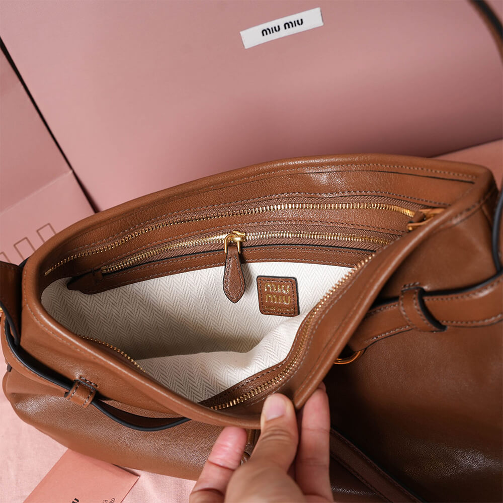 MIUMIU Regular Aventure nappa leather bag(HIGH-END GRADE)