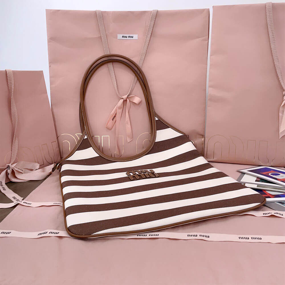 MIUMIU REGULAR IVY canvas and leather bag(HIGH-END GRADE)